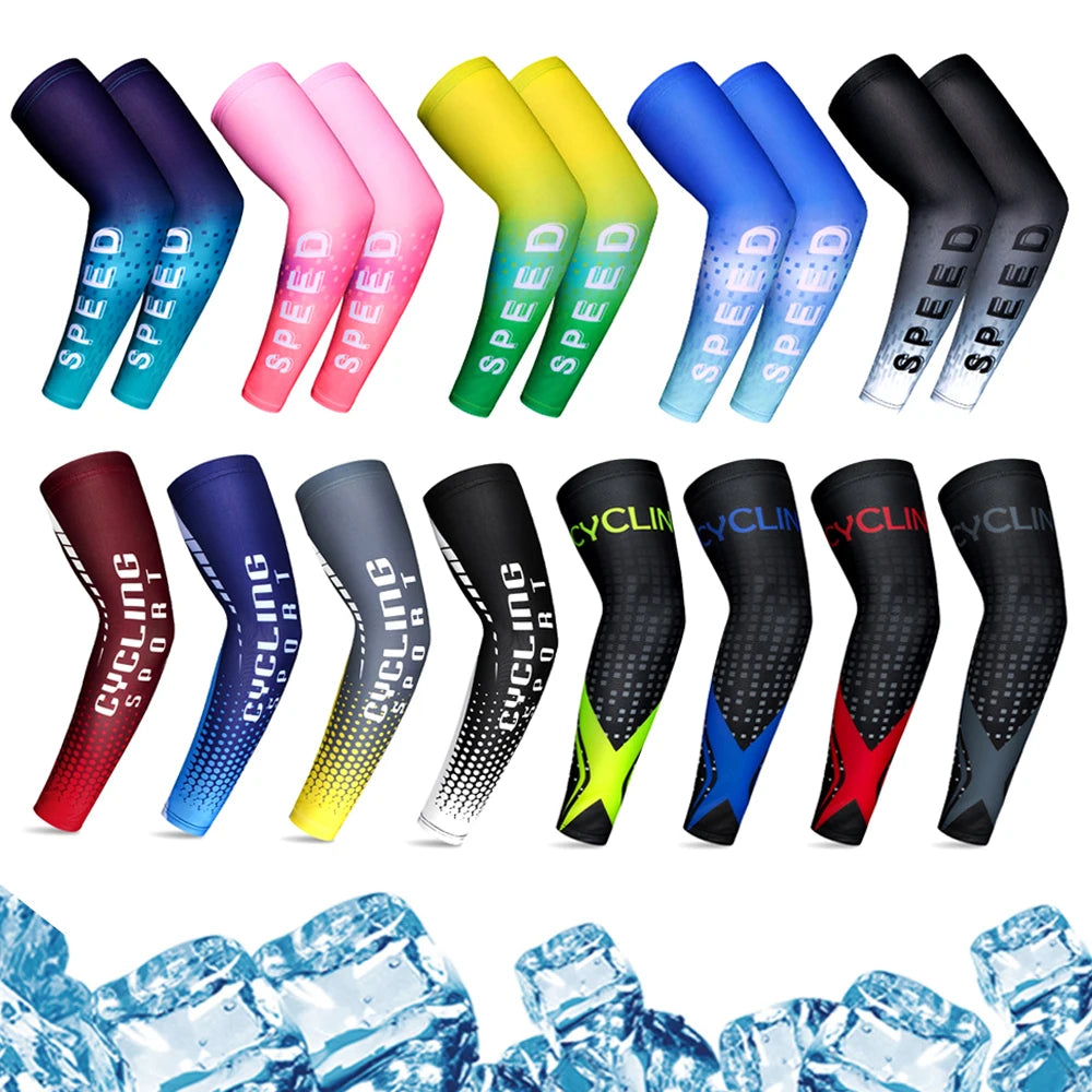 1Pair Ice Silk Cooling Arm Sleeves Anti-UV Sunburn Arm Cover for Running Cycling Driving Hiking Mountaineering Golf Sports from China