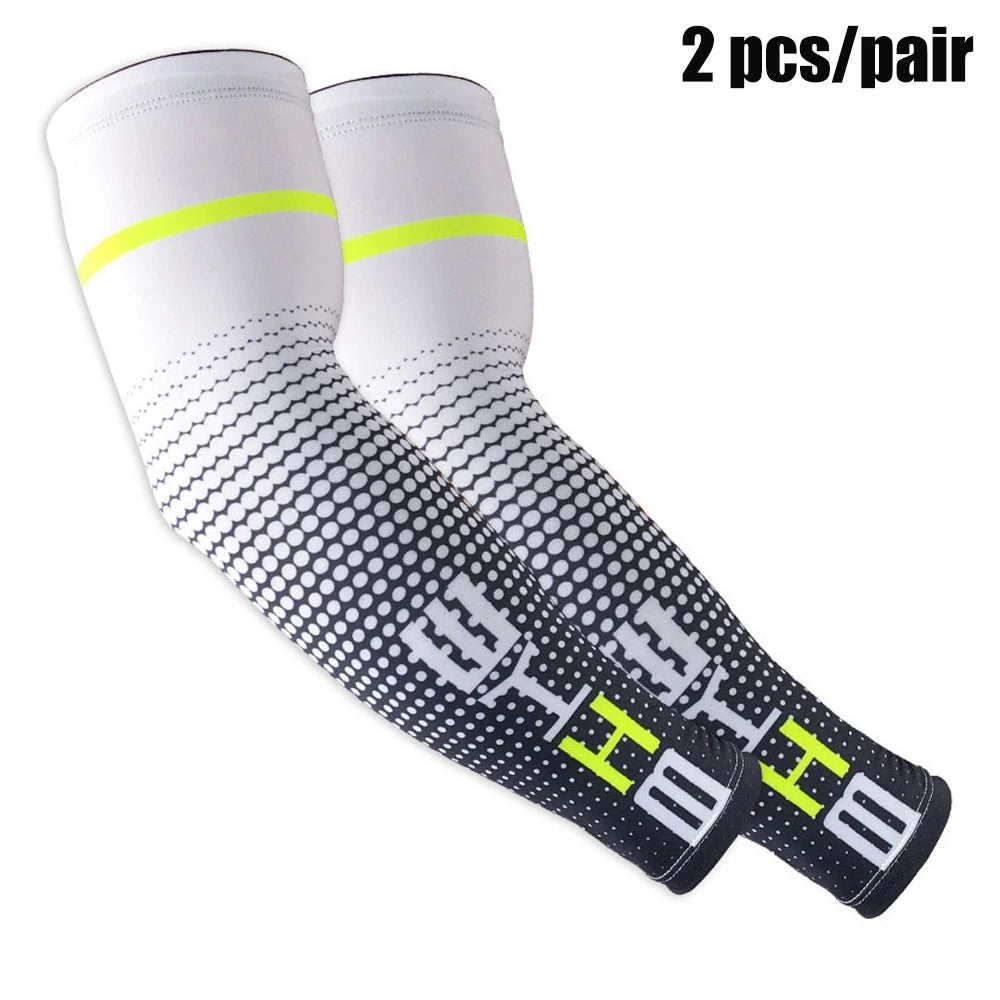 1 Pair Unisex Cycling Running Sports Sleeve Arm Cooling Sleeves UV Sun Protection Cuff Cover Protective Elastic Arm Sleeves New from China