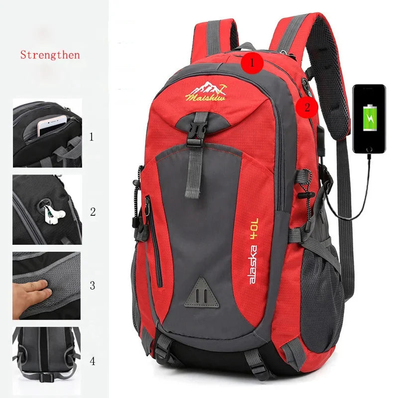 Anti-theft Mountaineering Waterproof Backpack Men Riding Sport Bags Outdoor Camping Travel Backpacks Climbing Hiking Bag For Men from China