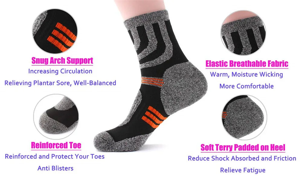 5 Pairs Men Anti Blister Terry Socks