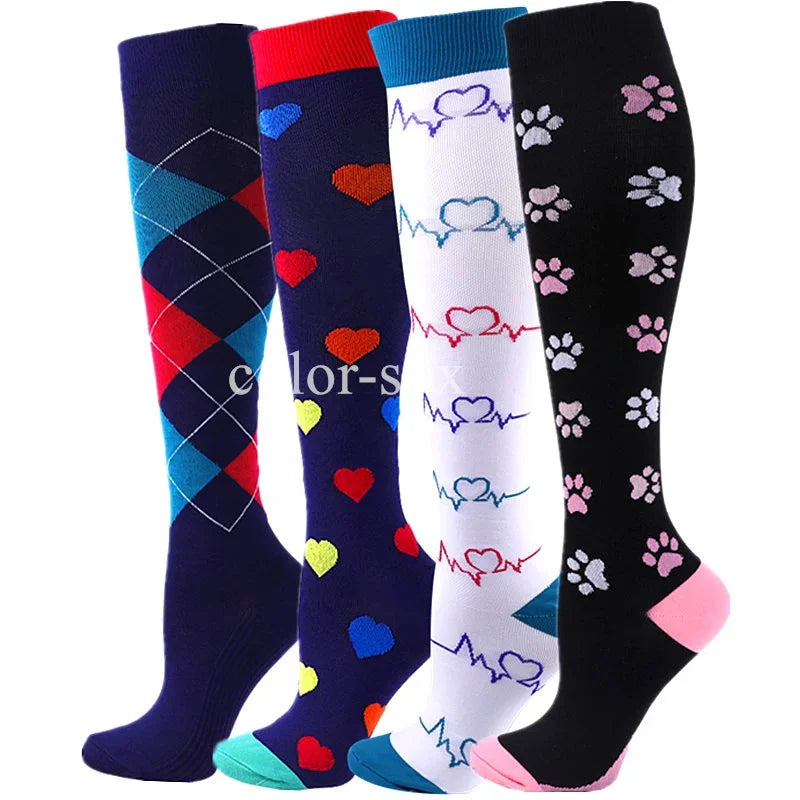 4 Pairs/Pack Compression Socks High Sports Socks