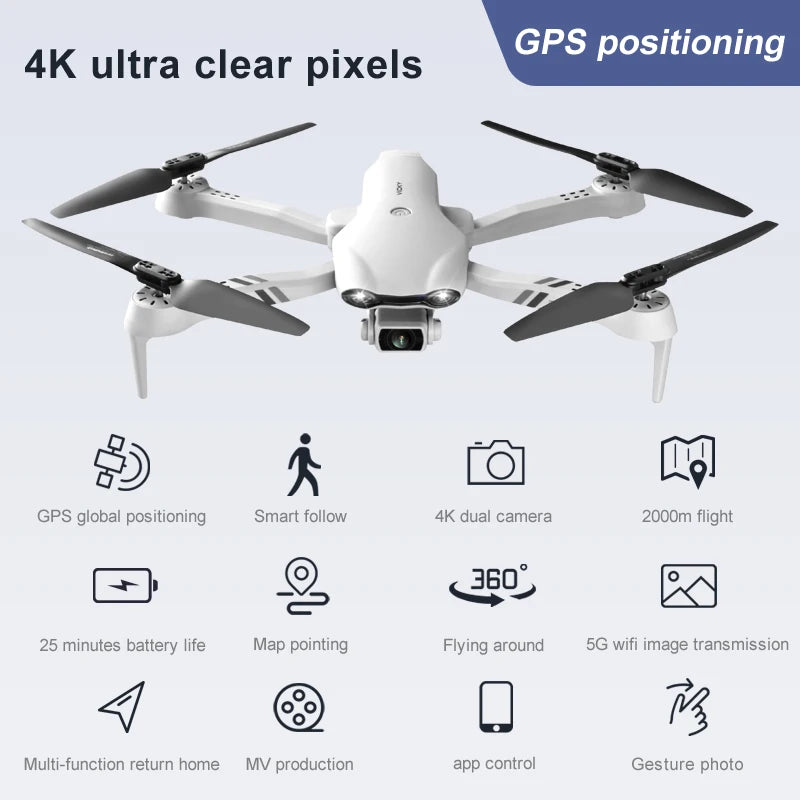 Drone GPS 6K HD Dual Camera Wide-Angle Obstacle Avoidance Aerial UAV
