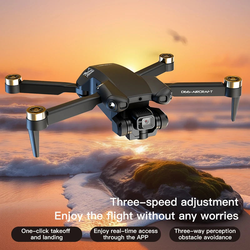 New D66 Drone with Large Screen Brushless Motor Obstacle Avoidance Remote Control Aircraft for Outdoor Entertainment from China