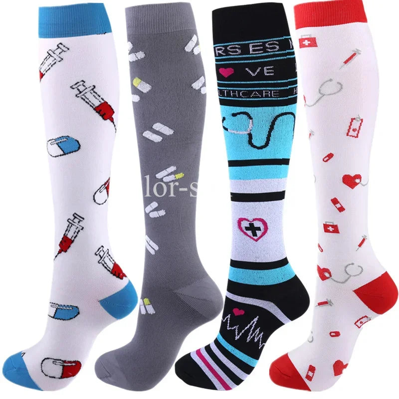 4 Pairs/Pack Compression Socks High Sports Socks