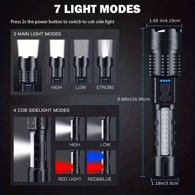 Flashlight/Camping Light/Emergency Light USB-C Rechargeable