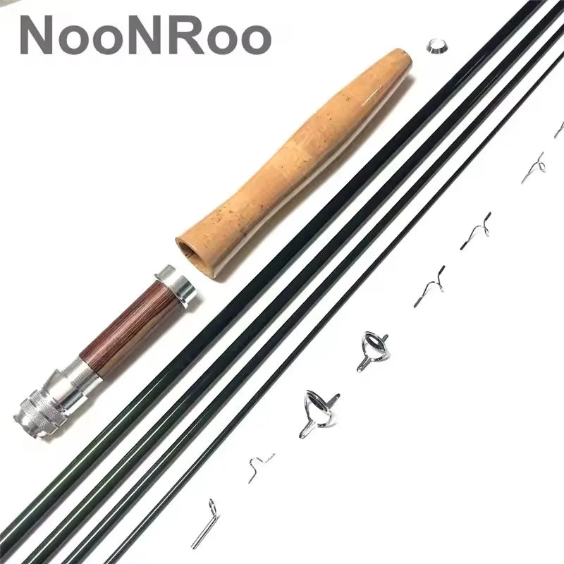 NooNRoo IM8 DIY Fly Fishing Rod Kit 9ft  Combo Kit Very Good Fast Action Fly Blank A Grade Cork Grip Combo 3wt 4wt 5wt 6wt from China