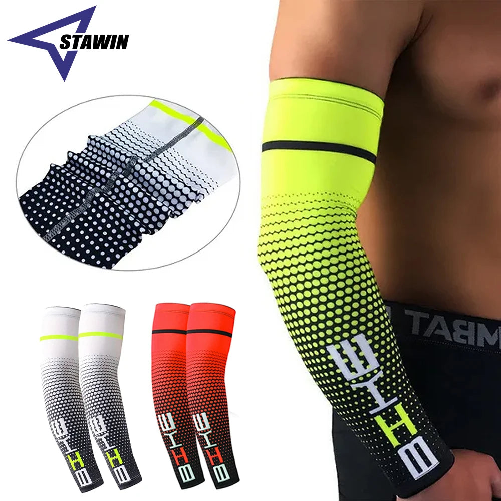 1 Pair Unisex Cycling Running Sports Sleeve Arm Cooling Sleeves UV Sun Protection Cuff Cover Protective Elastic Arm Sleeves New from China