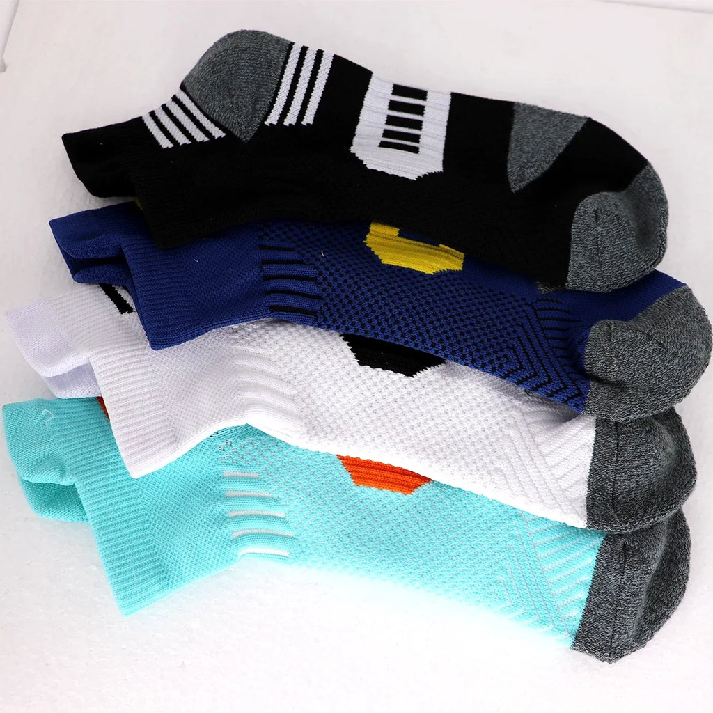 3/9 Pairs Non-Slip Sports Socks for Men & Women Thickened Towel Bottom Professional Running Fitness Training Basketball Socks