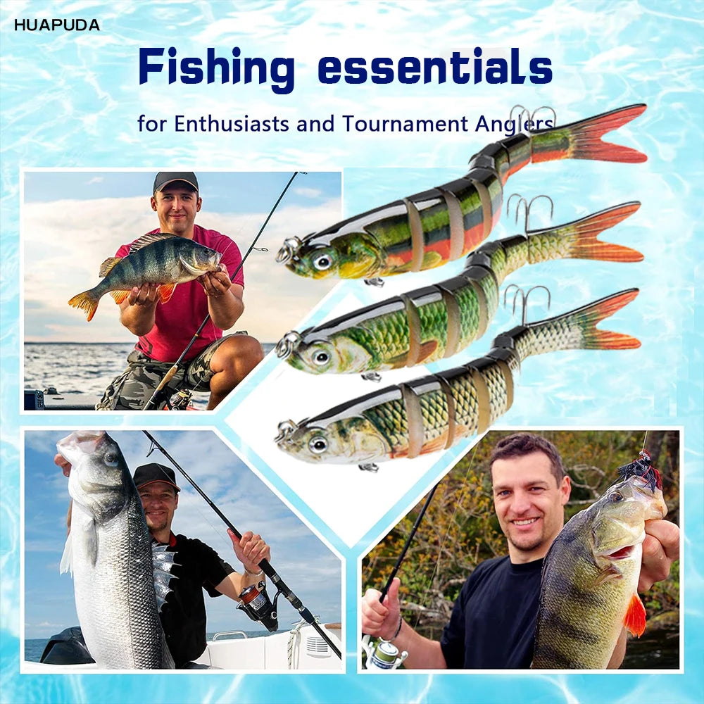 3 Pieces Realistic Freshwater and Saltwater Fishing Lures