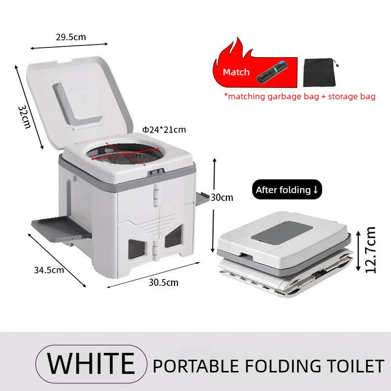 Portable Odor-Resistant Folding Camping Toilet  (Adult-Sized)
