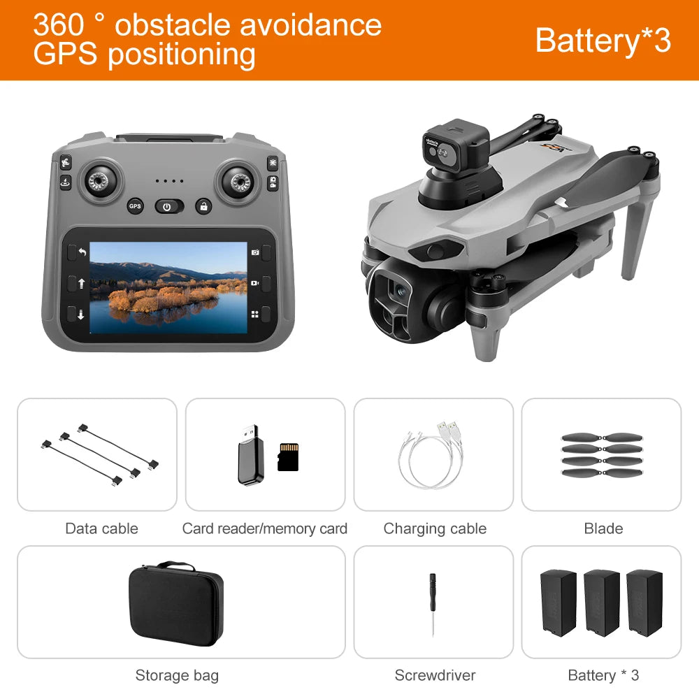 Lenovo V916MAX GPS Return Drone 5G 8K HD 4K Dual Camera Dron Remote With Screen Laser Obstacle Avoidance Drone RC Toys Gifts FPV from China