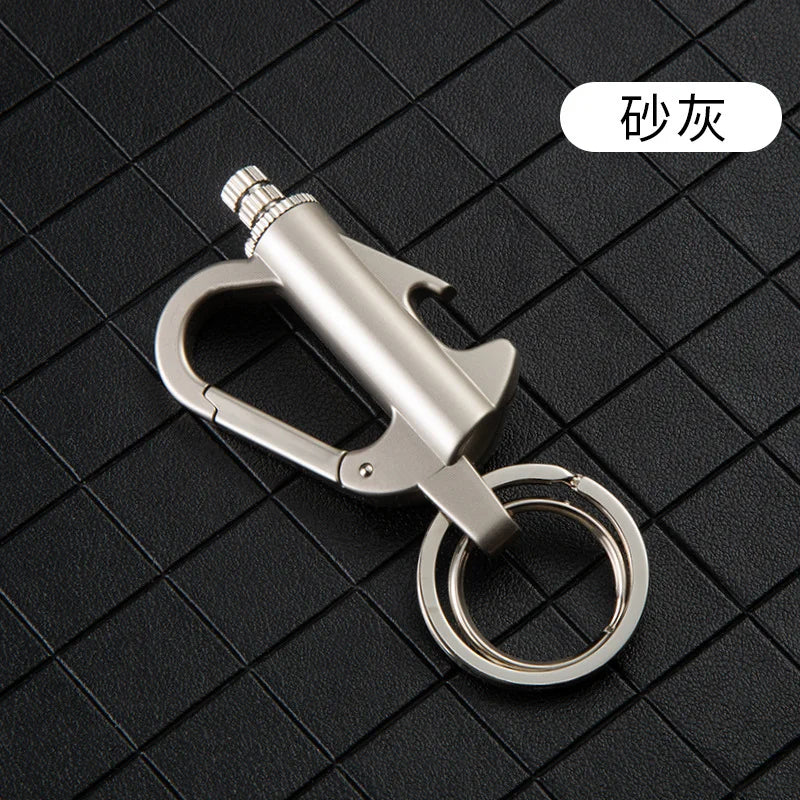 Keychain Lighter Multi Function Refillable Waterproof Flint Fire Starter and Bottle Opener