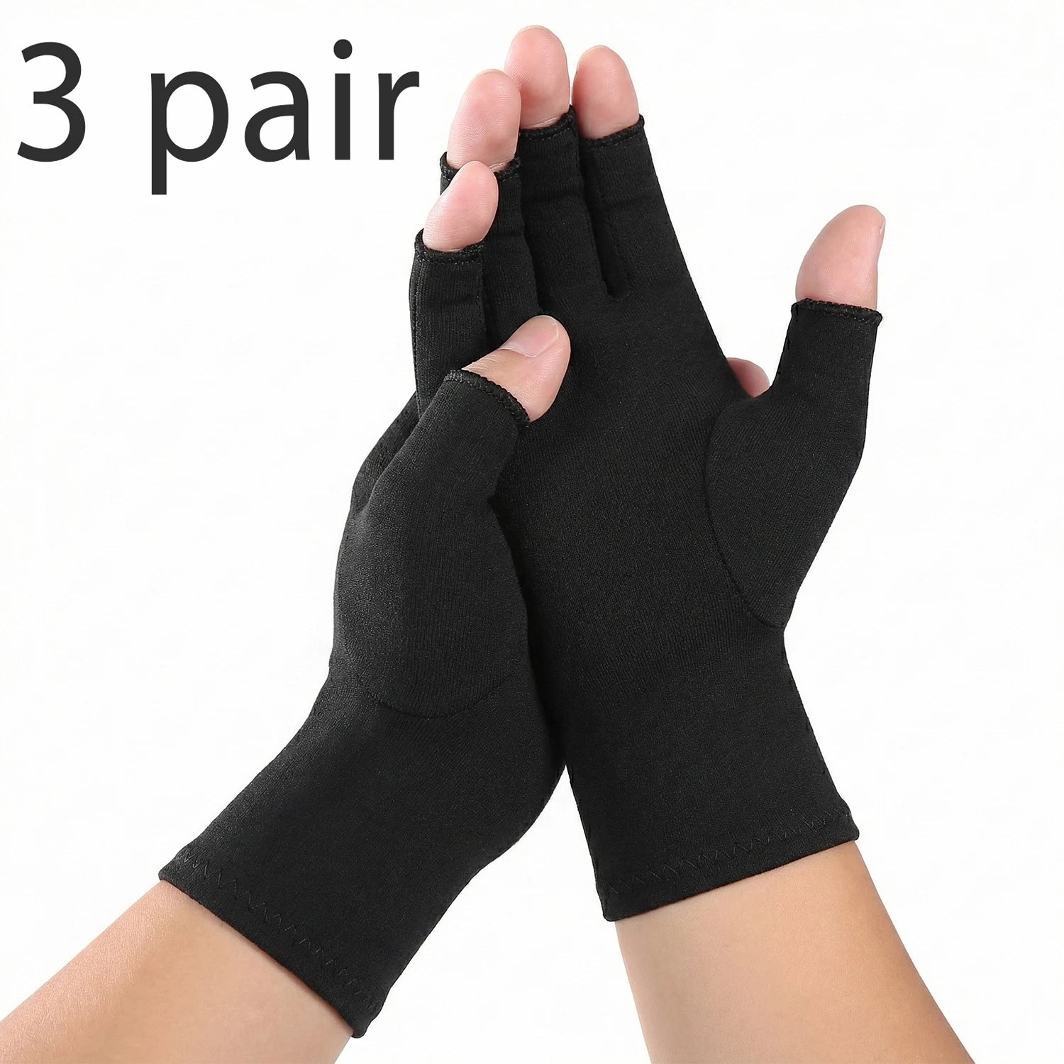 Relieve Hand Discomfort with 1pair Fingerless Compression Gloves