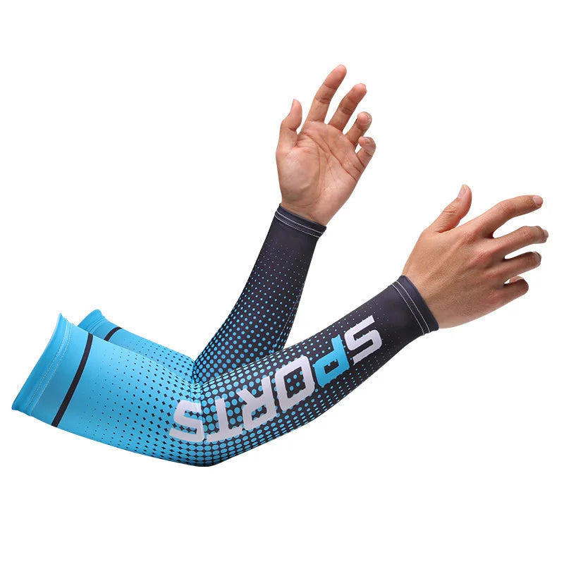 Sport Ice Arm Sleeves for Men Cycling UV Solar Cuff Breathable Summer Sun Protection Arm Cover Print Anti-Sunburn Long Sleeve from China