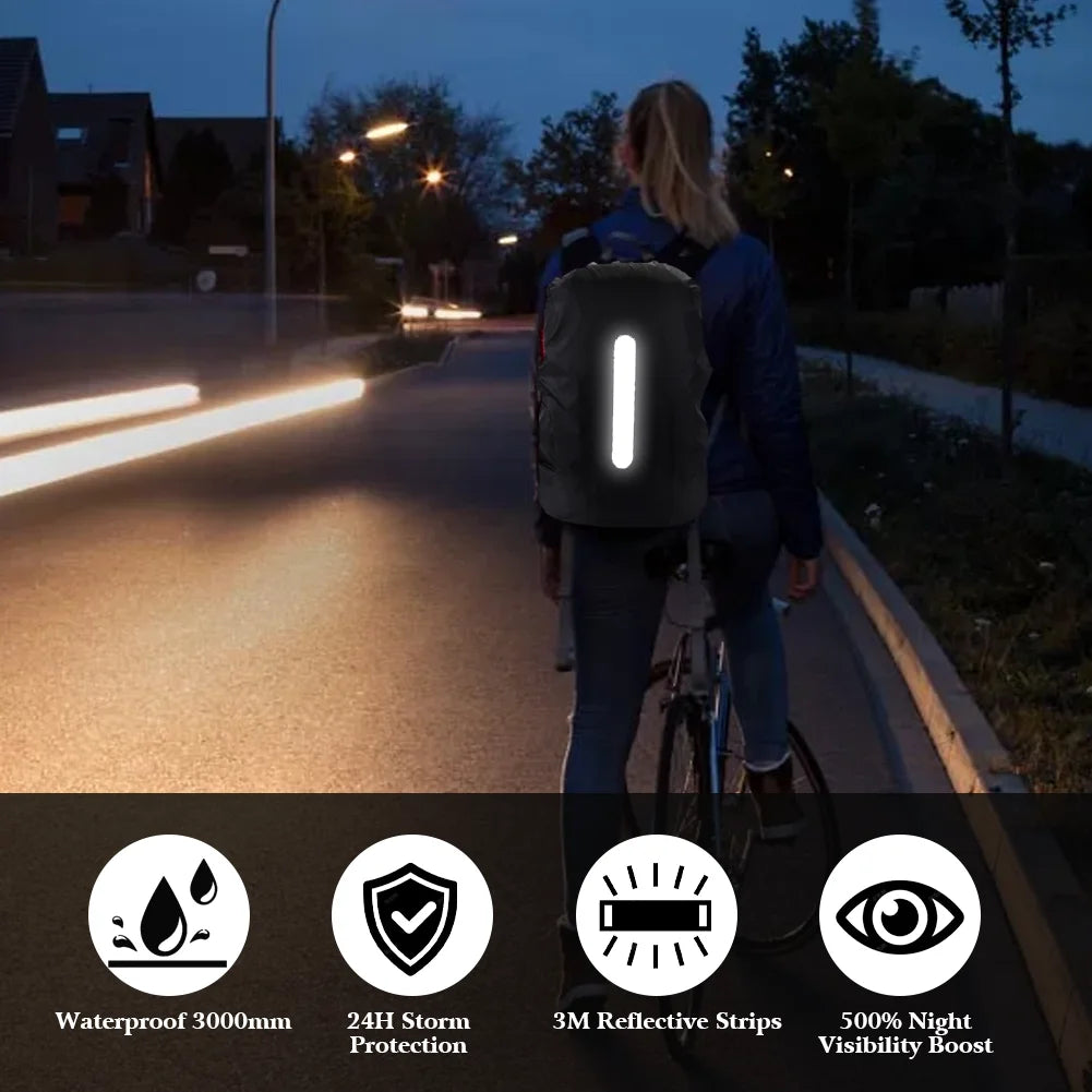 Waterproof Backpack Cover with Reflective Strips