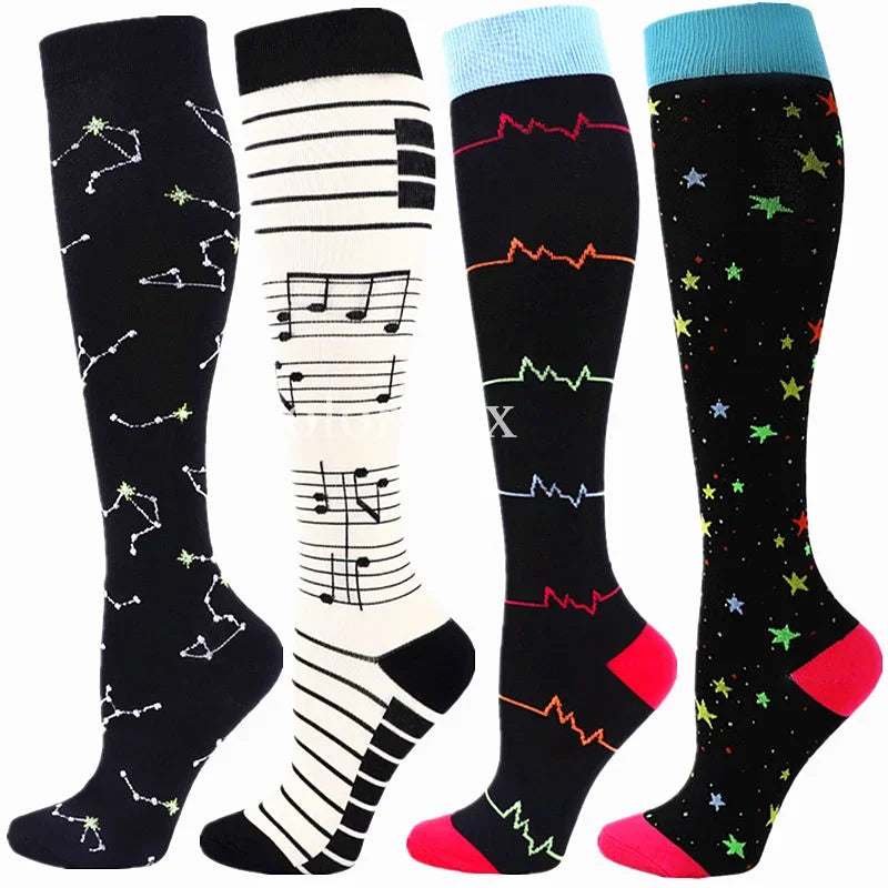 4 Pairs/Pack Compression Socks High Sports Socks
