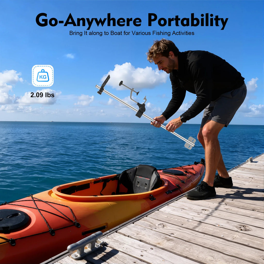 Portable Transducer Mount Universal 360° Adjustable Rotating Fish Finder Mount Transducer Pole Mount for Boat Canoe Kayak