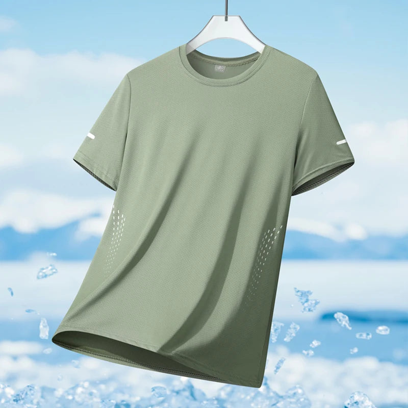 Reflective Quick Dry Short Sleeve Breathable Fitness Sports T-shirt