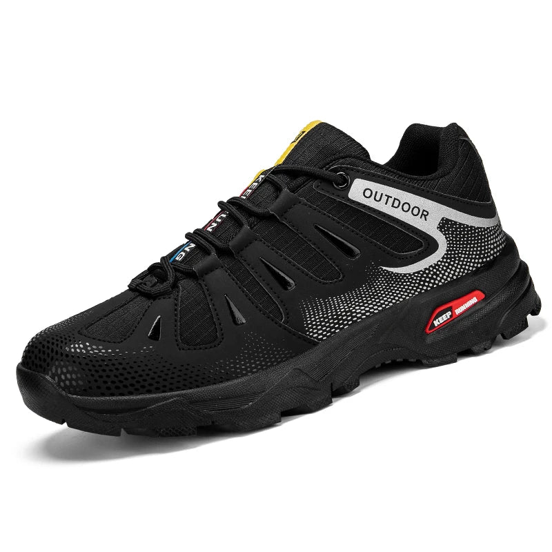 Men‘s Hiking Shoes Outdoor Trail Running Trainers Lace-up Climbing Shoes Anti-slip Trekking Sneakers Hunting Tactical Sneakers from China