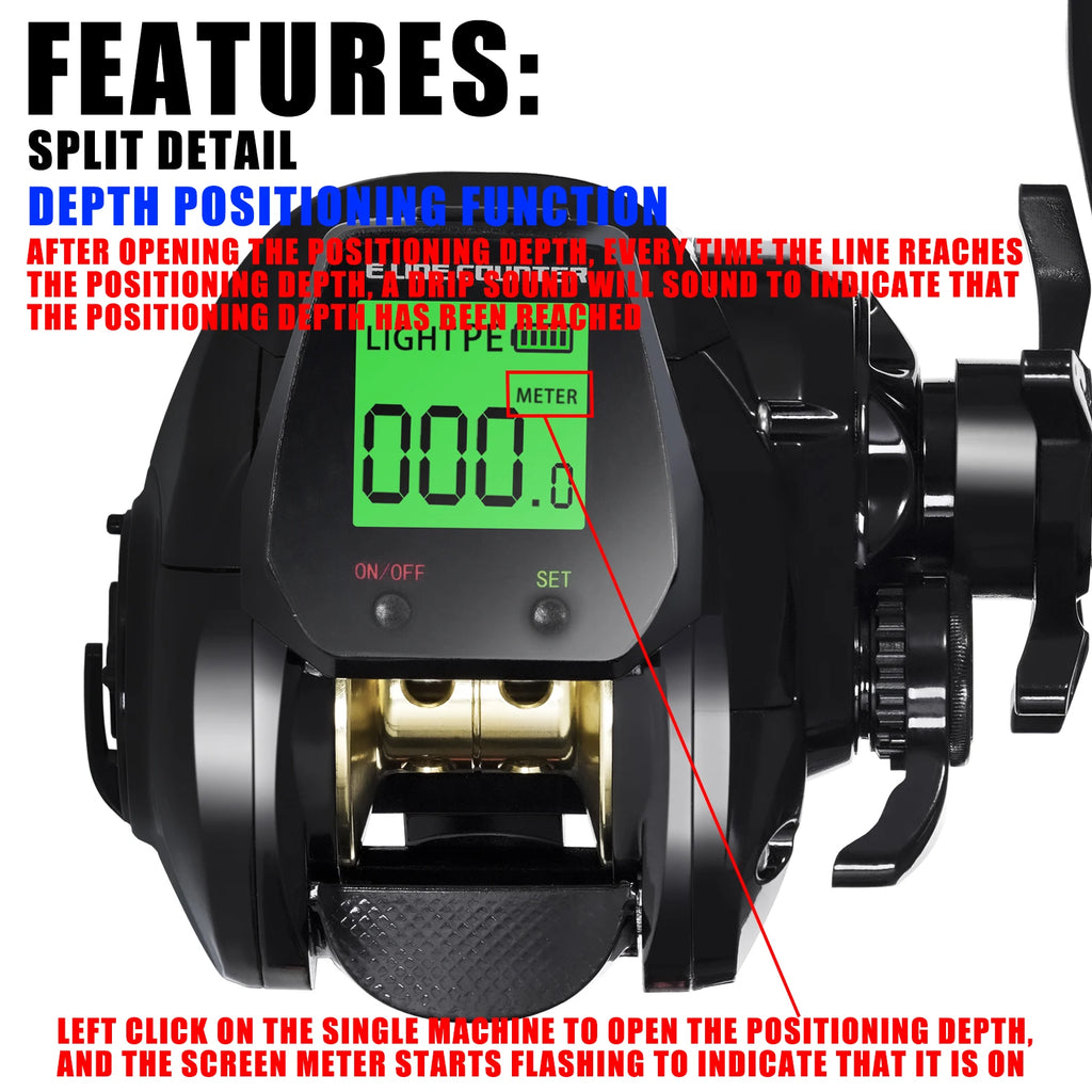 New Big Led Screen Electronic Baitcasting Fishing Reel High Speed 7.2:1 10kg Saltwater Waterproof Cast Drum Wheel Casting from China