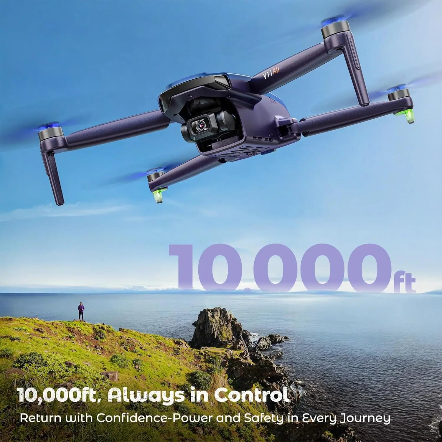 Air Drone with 6K UHD Camera, 3-Axis Gimbal, 70-Min Flight Time and Auto Return