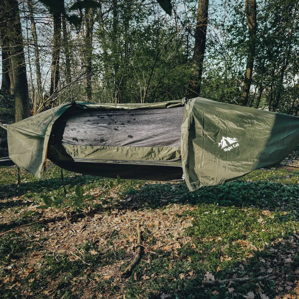Flat Lay Hammock Tent with Mosquito Net and Waterproof Rainfly