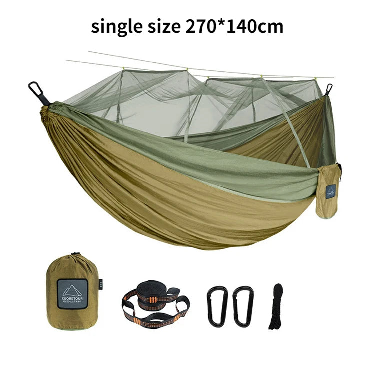 Single or Double Camping Hammock with Mosquito Net