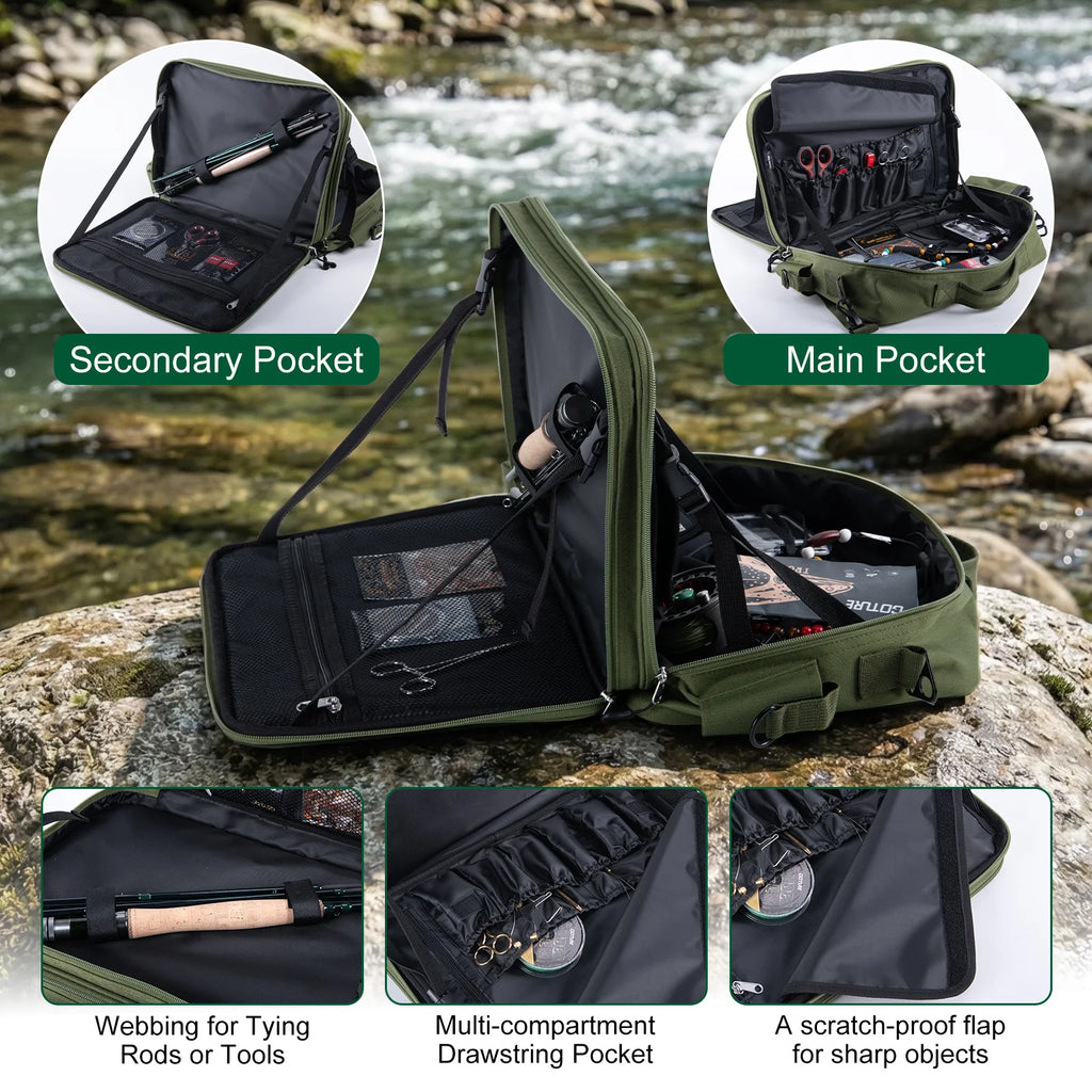 Goture Portable Complete Fly Fishing Rods Set 8-sections 9FT Fly Rod Reel Line Hooks Accessory Combo Full Fly Fising Rod Kit from China