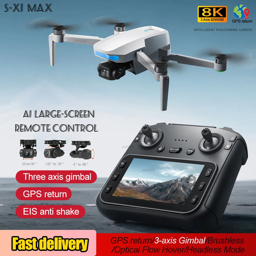 GPS Drone Professional 8K Camera With Screen 10KM Digital Image Transmission