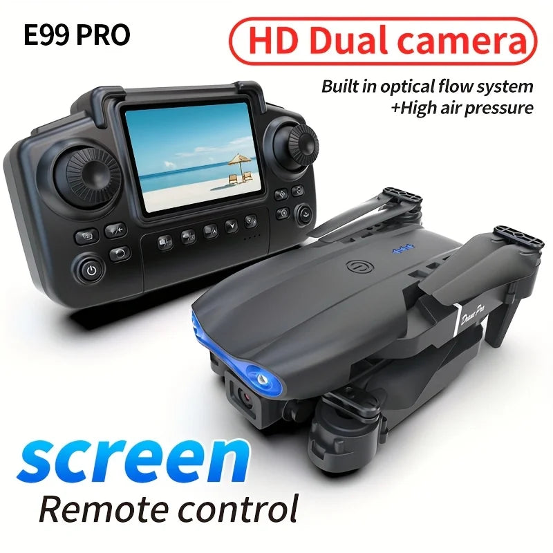 The Upgraded 2026 E99PRO MAX Drone Features Dual 8K Cameras, In-Screen Remote Control, Two Batteries, One-Key Return-to-Home, A Foldable Design, USB Charging, Wi-Fi Connectivity, and Flight Gaming Capabilities
