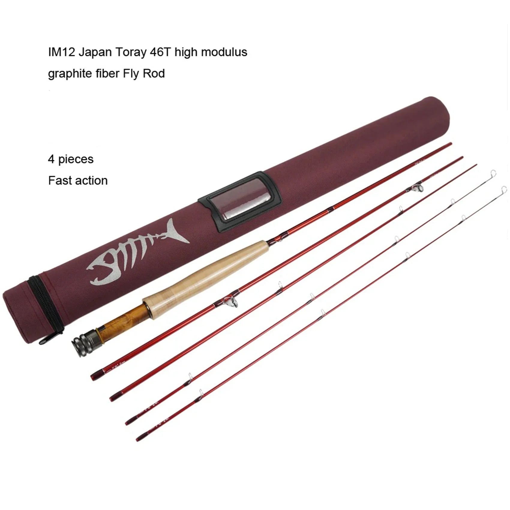 Aventik IM12 Japan Toray 46T Fly Rod 7'6'' 8'0'' 8'6'' 4sec Fast Action Super Compact Freshwater Trout Fly Fishing Rod with T1 from China