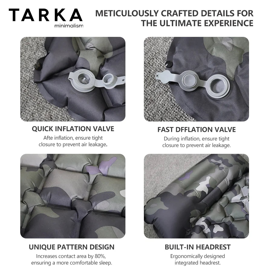 TARKA Rhombus Camping Mattress Self-inflating Air Cushion, Outdoor Tent Sleeping Pad Bed, Hiking Campsite Must Have Supplies from China