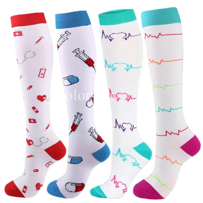 4 Pairs/Pack Compression Socks High Sports Socks