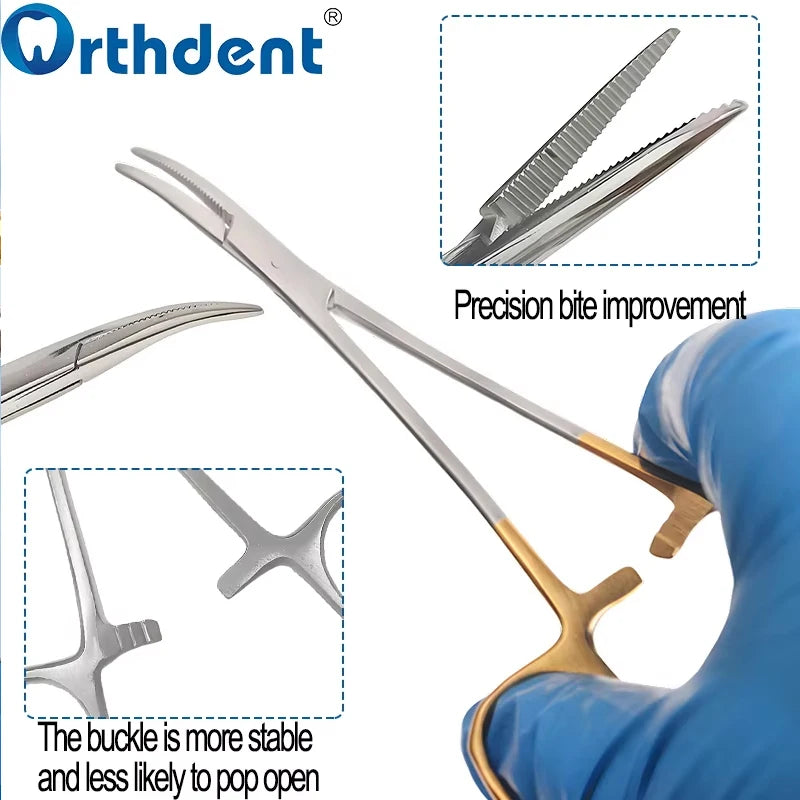 Hemostatic Forceps Stainless Steel Mosquito Locking Clamp Plier Tweezers (Curved/Straight)
