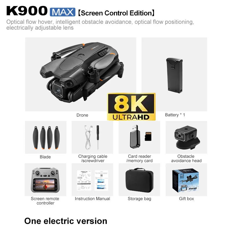 Hot K900 PRO RC Drone 8K HD Dual Cameras WiFi GPS 20mins Flight Aerial Photography Quadcopter Remote Control UAV Boys Toys Gifts from China