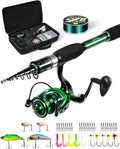 Telescoping Fishing Rod and Reel Combo with Case and Accessories
