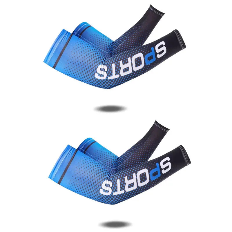 1/2pairs Summer Fashio Sunscreen Ice Silk Sleeve UV Sun Protection Cooling Anti-Slip Arm Sleeves Men Women Outdoor Sport Cycling from China