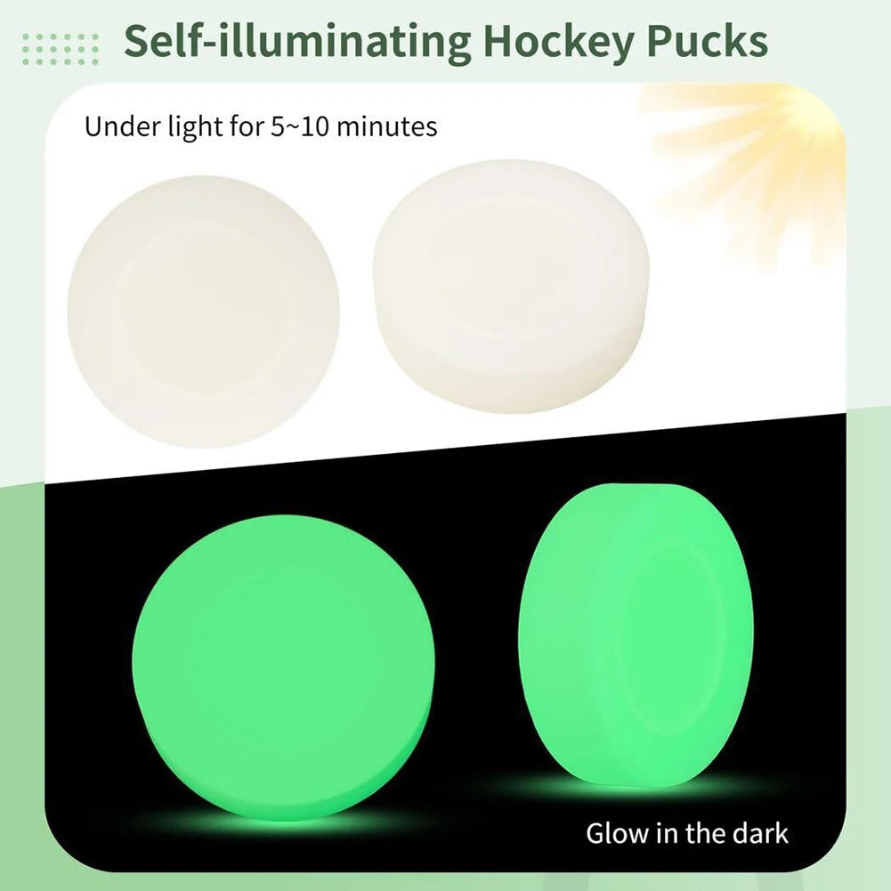 Glow in The Dark Hockey Puck Luminous Hockey Puck 3.54x1.18 In Hockey Puck Training Ball Portable for Indoor Outdoor Game