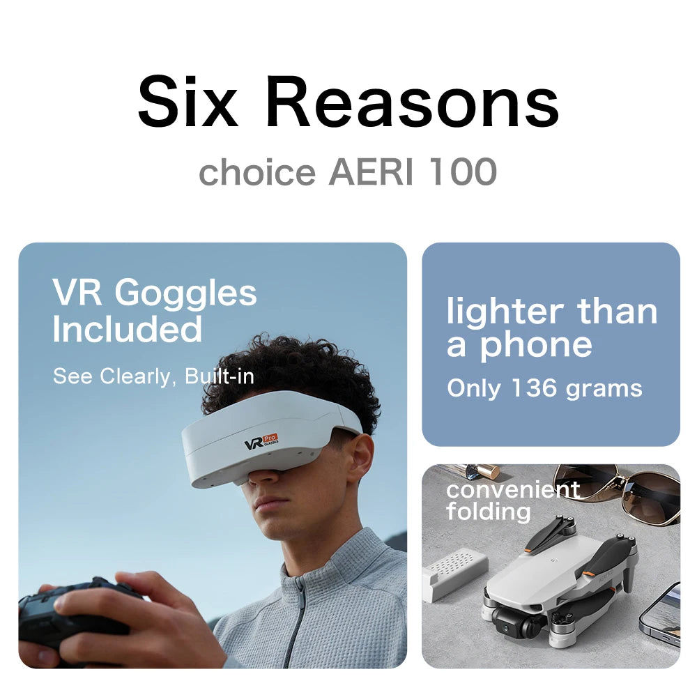 Lenovo Aeri100/Aeri100VR Remote Control Drone 5G WIFI RC Drone Quadcopter Obstacle Avoidance 8K HD Dual Camera FPV Mini Drone Toys from China