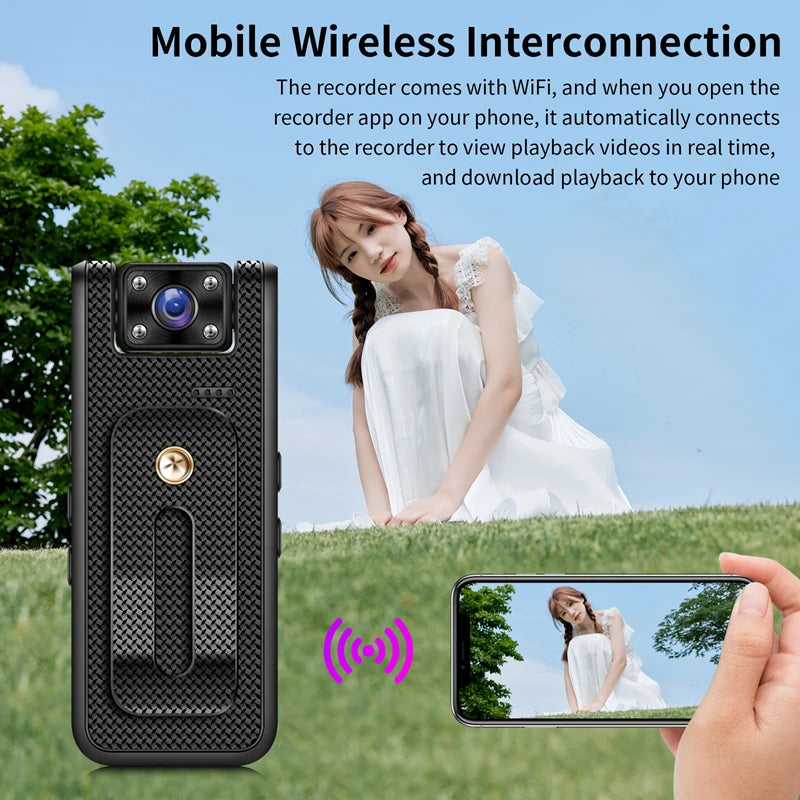 Smart Body Camera Wifi 4K HD Camera Infrared Night Vision Action Camera Outdoor Back Clip Mini Recording Camera from China
