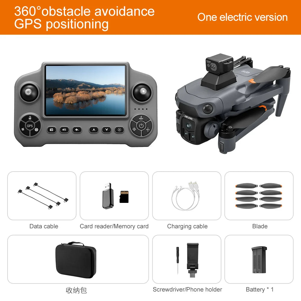 Lenovo A1R 3S GPS Drone 8K Professional Camera Aerial FPV Brush power Laser Obstacle with Large Screen Remote Control Folding from China