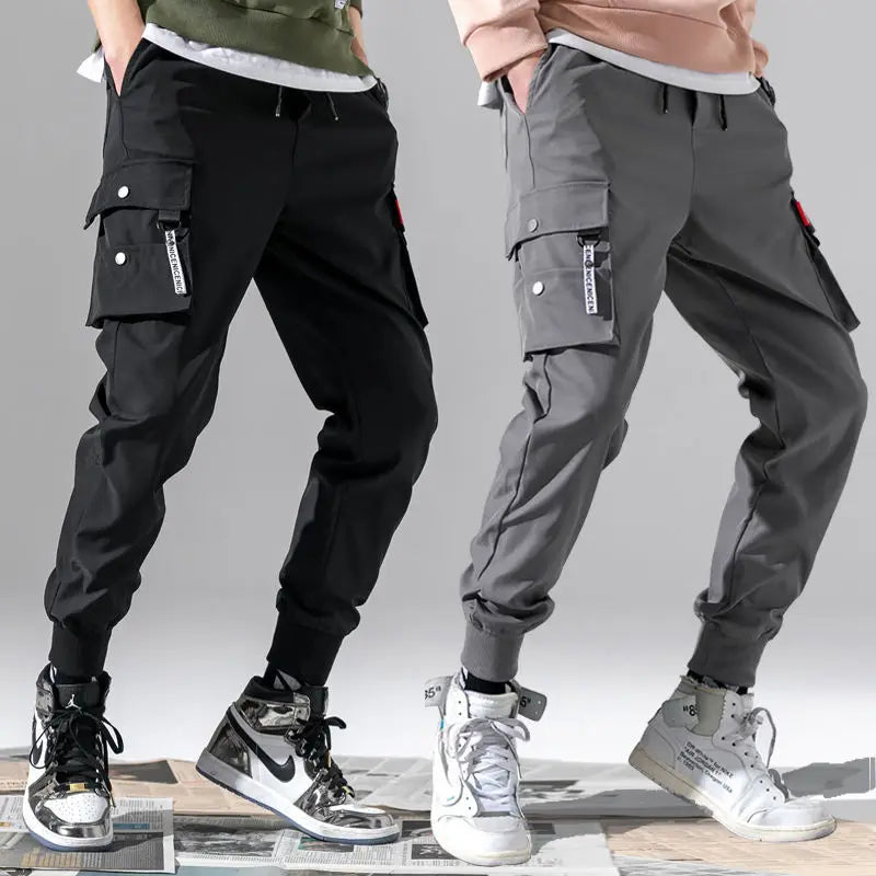 2024 New Trendy Solid Color Pants, Multi Flap Pocket Men's Cargo Pants, Loose Casual Outdoor Pants, Men's Work Pants oversized from China