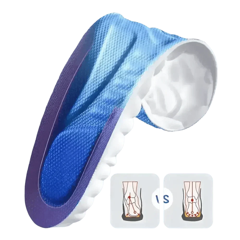 Blue and White Sports Insoles for Men - Breathable Shock Absorption Performance