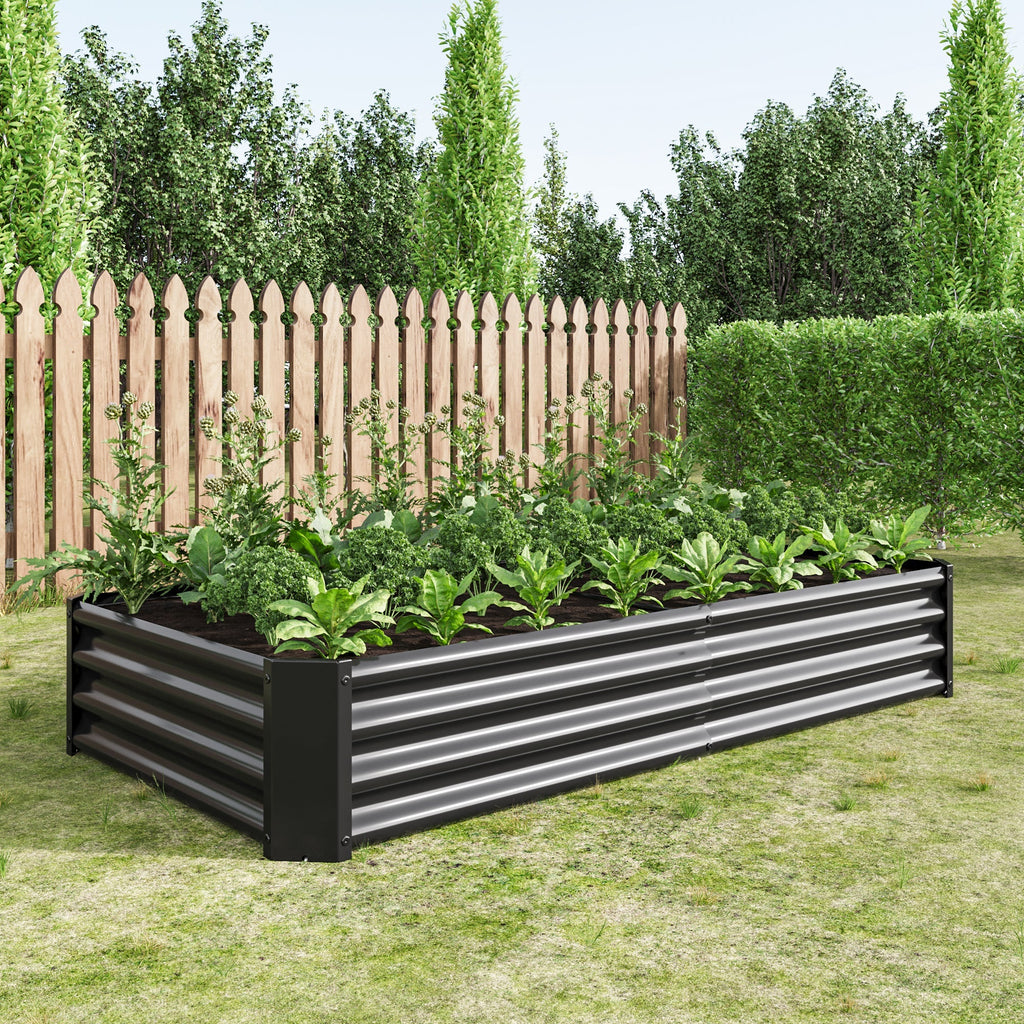 Raised Garden Bed Outdoor 6×3×1 ft Metal Raised Rectangle Planter Bed