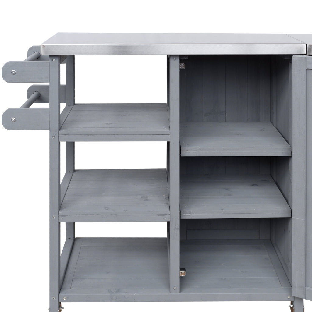 Foldable Outdoor Kitchen Island Patio Kitchen Cart
