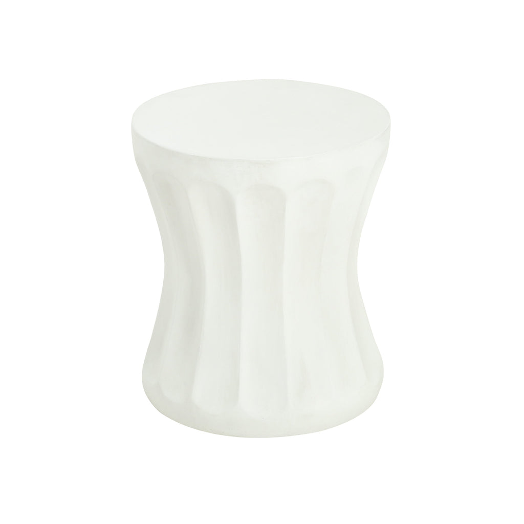 Outdoor Round Concrete Antique White Side Table
