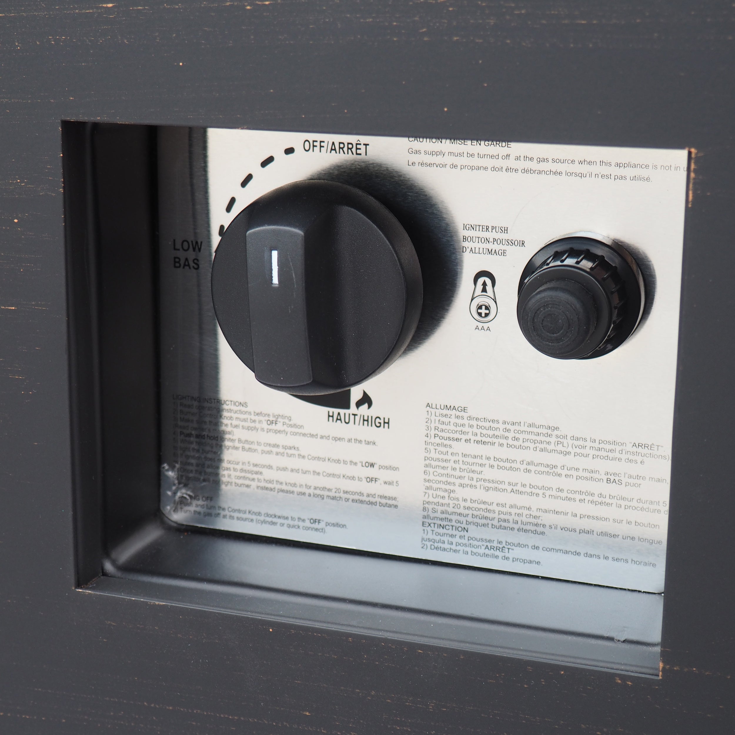 33" Outdoor Iron Square Propane Fire Pit - Brushed Brown