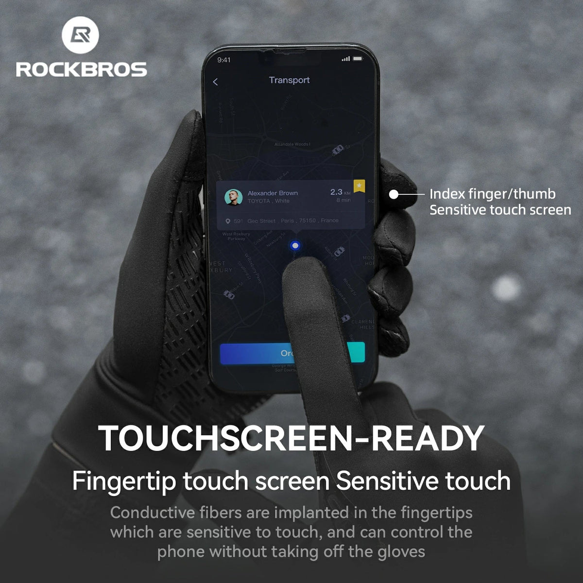 Graphene Winter Cycling Gloves for 41–59°F