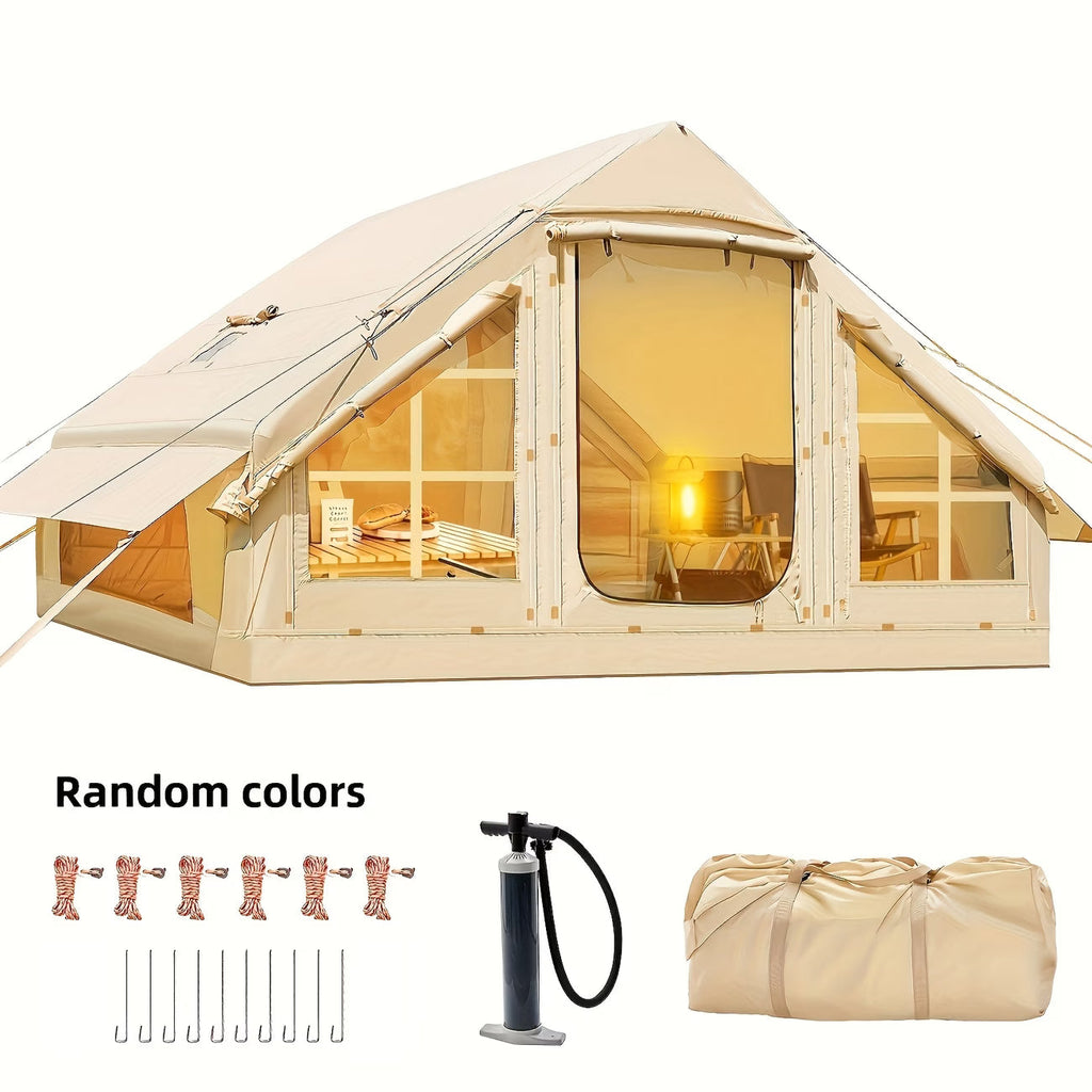 Inflatable Camping Tent for 4-6 Person,4 Season Camping Tent, Large Luxury Air Tent