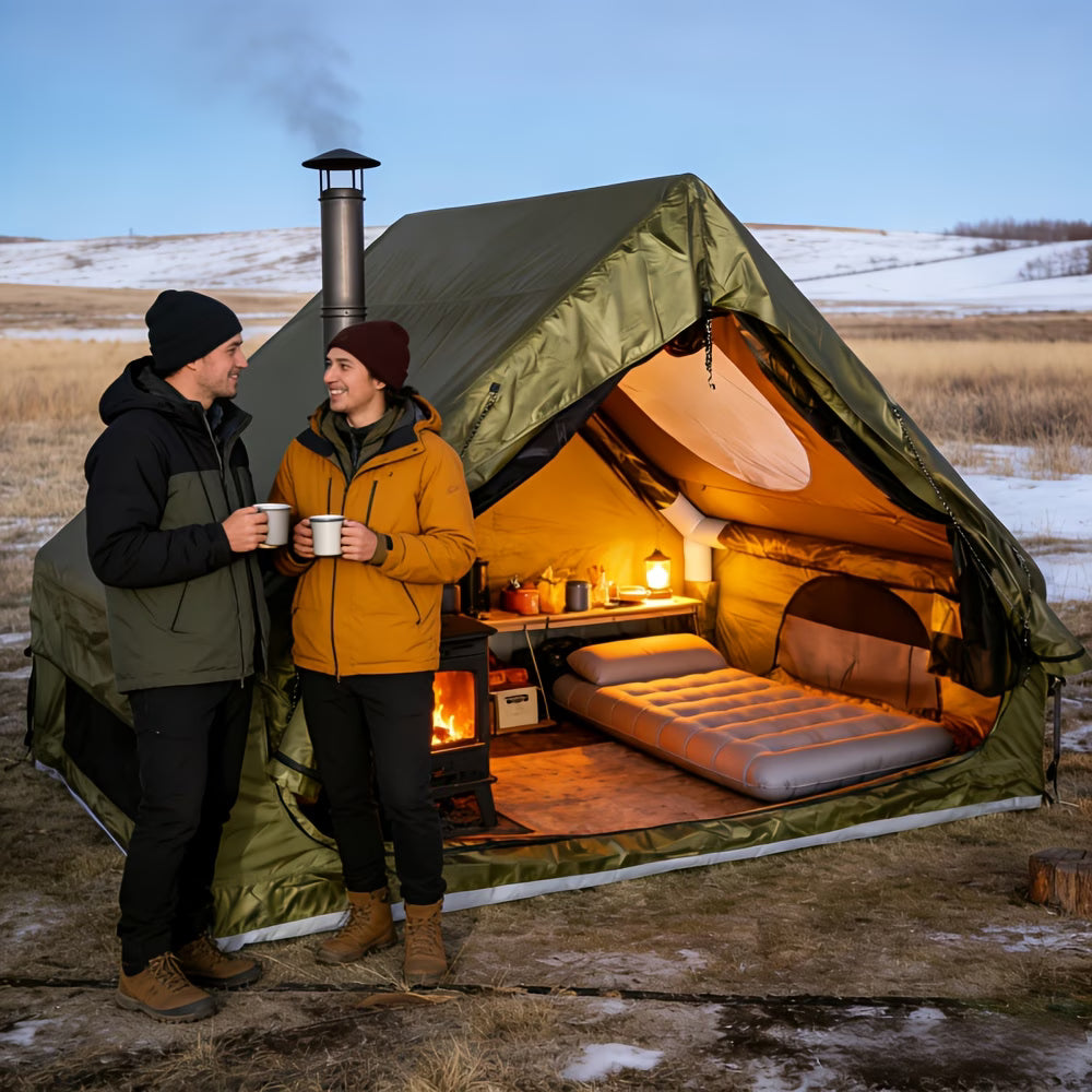 Inflatable Camping Tent for 4-6 Person,4 Season Camping Tent, Large Luxury Air Tent